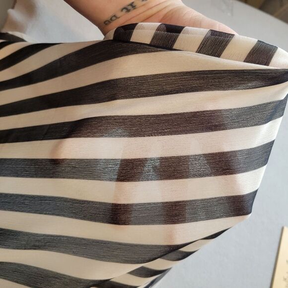 Nasty Gal Sheer Stripe Long Maxi Skirt Size US 2 - Picture 7 of 10